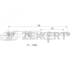 Амортизатор багажника правый (ZEKKERT)  Starex/H-1 96-, 81790-4A100