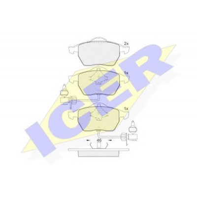 Колодки тормозные передние (пр-во ICER) Audi A6 1.8-2.8 97-, VW Passat, Skoda