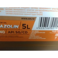 Масло моторное полусинтетика 10W40 Super Gazolin SG/CD (пр-во SINTEC) 5L.