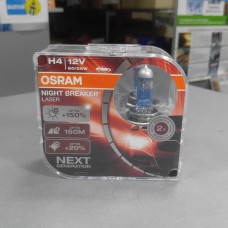Лампа галогенная H4-12V (пр-во OSRAM Night Breaker Laser) DUO BOX, +150%, 