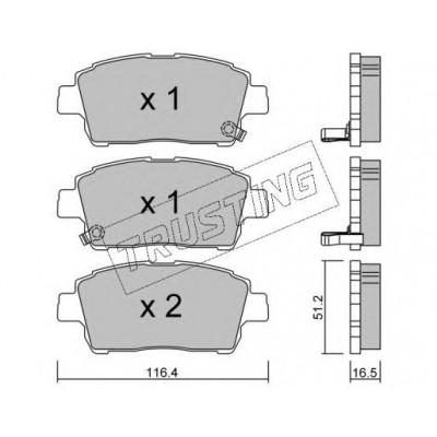 Колодоки тормозные передн. GLOBER (1014003350) Geely MK, SL, FC, TOYOTA COROLLA