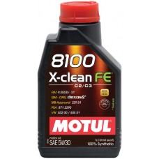 Масло моторное синтетика 5W30 (MOTUL) X-clean FE 1L, 104775, 814101, 8100